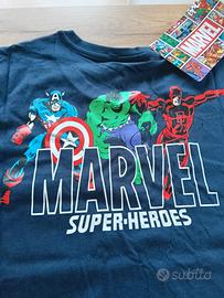 T-shirt Marvel Super-Heroes blu – Nuova con stampa