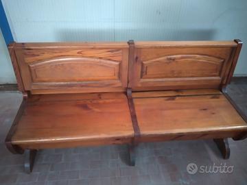 Panca 3 posti in Noce antica, misure: 160x50x80