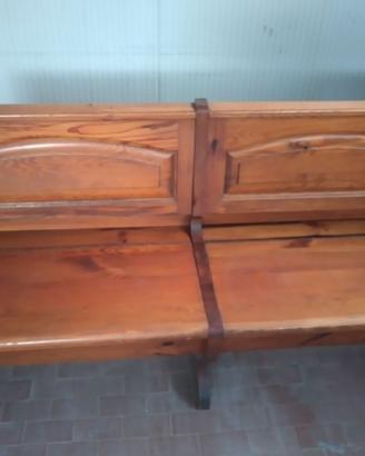 Panca 3 posti in Noce antica, misure: 160x50x80