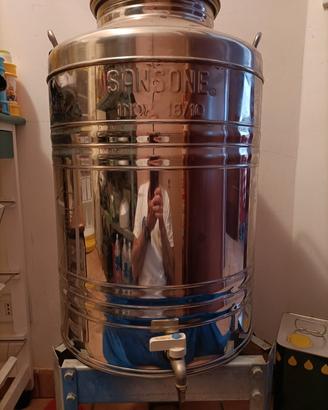 Contenitore olio acciaio inox Sansone da 50 litri