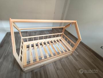 Letto Montessori con cassetto e materasso