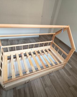 Letto Montessori con cassetto e materasso