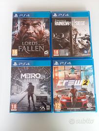 lotto 4 videogiochi PS4 