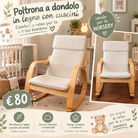 Sedia a dondolo in legno