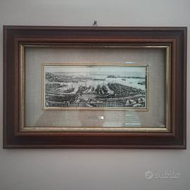 Quadro incorniciato 40 x 27 con placca in argento 