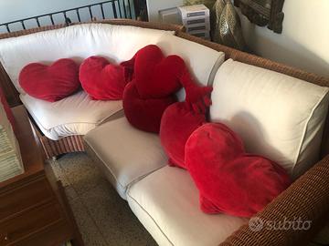 6 cuscini a forma di cuore