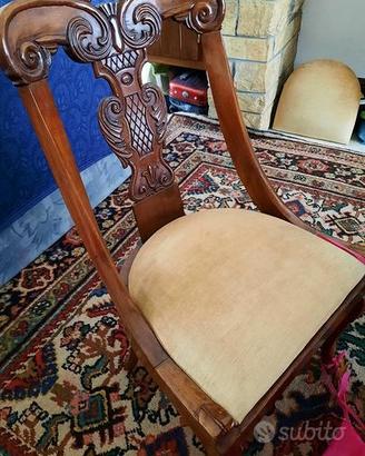 4 sedie gondoline primi dell '800 in massello
