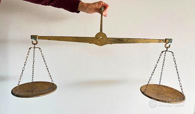 vecchia stadera bilancia portata 5 kg in ottone 