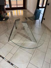 Tavolo ovale in cristallo – 230 x 120 cm