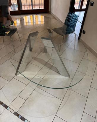 Tavolo ovale in cristallo – 230 x 120 cm