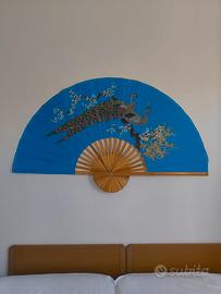 Grande ventaglio decorativo orientale artigianale
