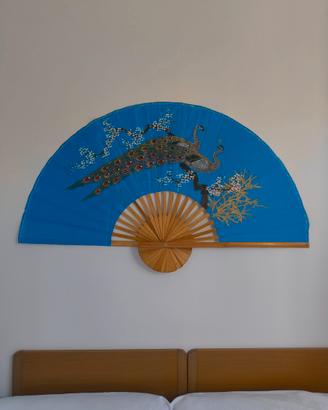 Grande ventaglio decorativo orientale artigianale
