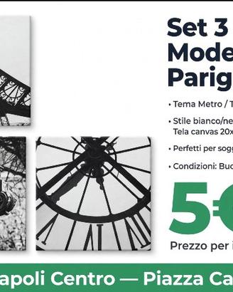 Set tre quadri moderni Parigi 