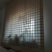 tenda a pacchetto geometrica in lino  con cuscini