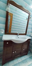 Mobile bagno in legno massello noce