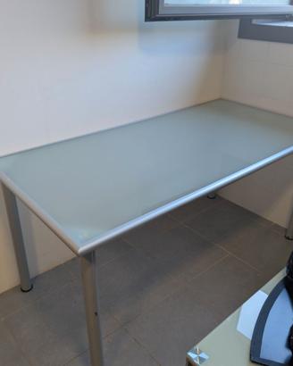 Tavolo / Scrivania 157x78 cm in vetro satinato