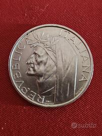 moneta argento 500lire Dante