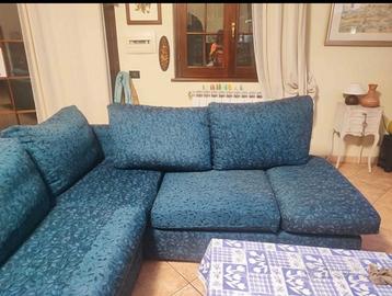 divano letto angolare blu