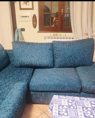 divano letto angolare blu