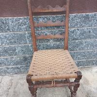 6 sedie legno impagliate
