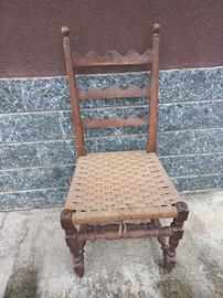 6 sedie legno impagliate