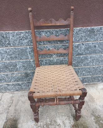 6 sedie legno impagliate
