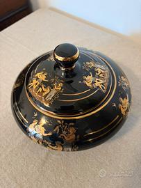 ciotola in ceramica nera con coperchio