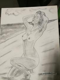 Quadro donna su cartoncino