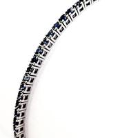 Bracciale Tennis Zaffiro blu ct 2,55 Oro Bianco
