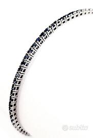 Bracciale Tennis Zaffiro blu ct 2,55 Oro Bianco