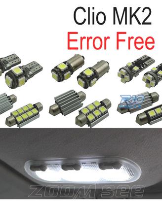 KIT 8 LAMPADE LED INTERNE PER RENAULT CLIO 2 II MK