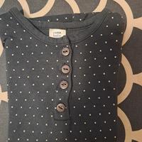 maglietta blu a pois