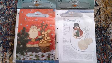 2 kit decorazioni natalizie legno