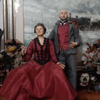 Coppia Personaggi Napoletani. Occhi in vetro
