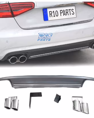 DIFFUSORE AUDI A4 B8 11-15 LOOK S4 + TERMINALI INO
