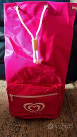 Sacca/Zaino cilindrico con spallacci.