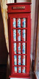 Mobiletto Torretta Stile Cabina Telefono Inglese