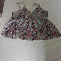 top con fantasia multicolore 