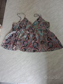 top con fantasia multicolore 