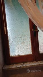 Finestra bagno in legno, 2 ante, vetro stampato91x