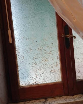 Finestra bagno in legno, 2 ante, vetro stampato91x