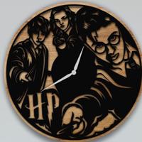 Orologio da parete  in lgno harry potter