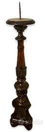 Candelabro gigante fine ottocento legno intagliato