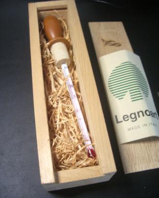TERMOMETRO DA VINO CON TAPPO IN SUGHERO E LEGNO