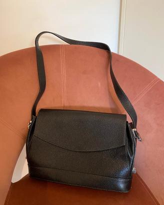 Borsa nuova in pelle nera a tracolla, marca Biasia