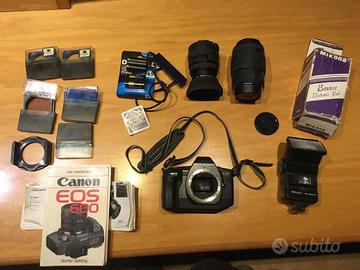 Set macchina fotografica canon eos 600 obiettivi s