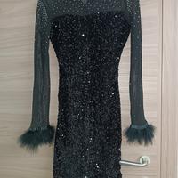 vestito paiette e piume 