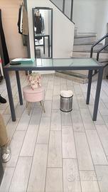 Banco in ferro e vetro satinato ,cm 140.x 