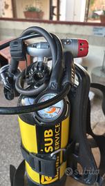 Bombola sub+erogatore+porta bombola