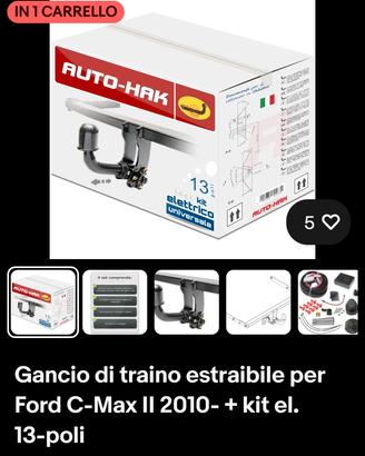 Gancio traino estraibile Ford c.max 2010/2